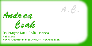 andrea csak business card