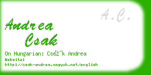 andrea csak business card